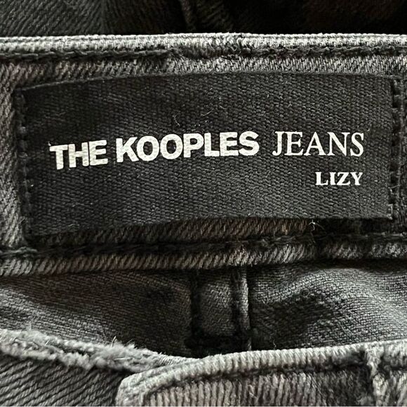 The Kooples Jeans Size 27 Black on Black Zebra Print Lizy Slim Denim - Picture 9 of 13